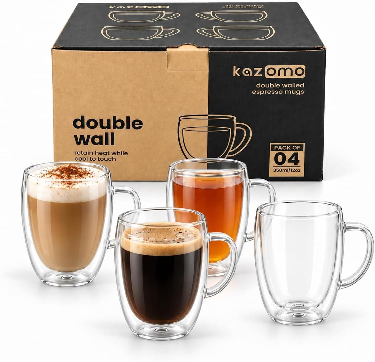 Double Walled Coffee Cups with Handle 350ml — listing photo 1