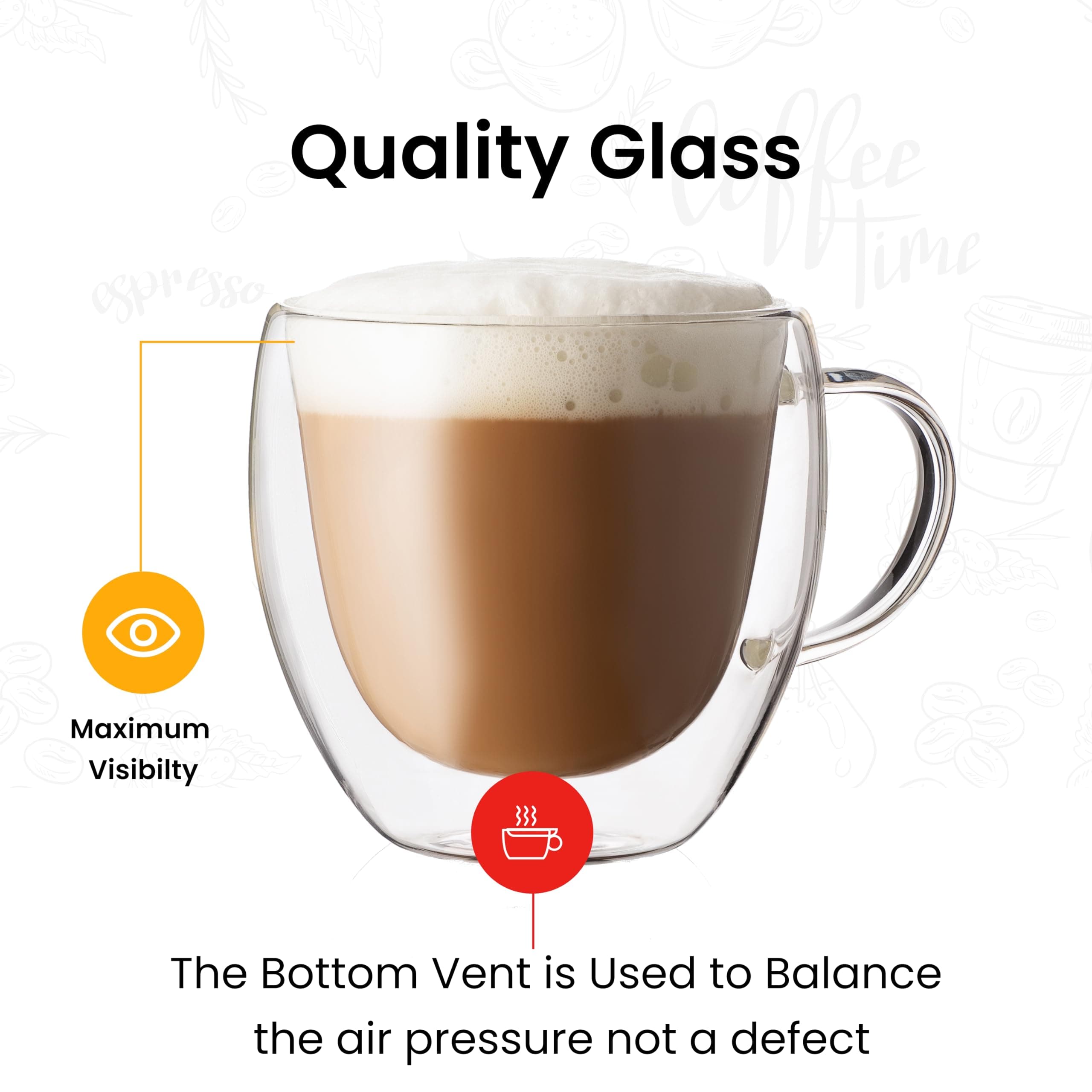 Double Walled Coffee Cups with Handle 250ml — image 3