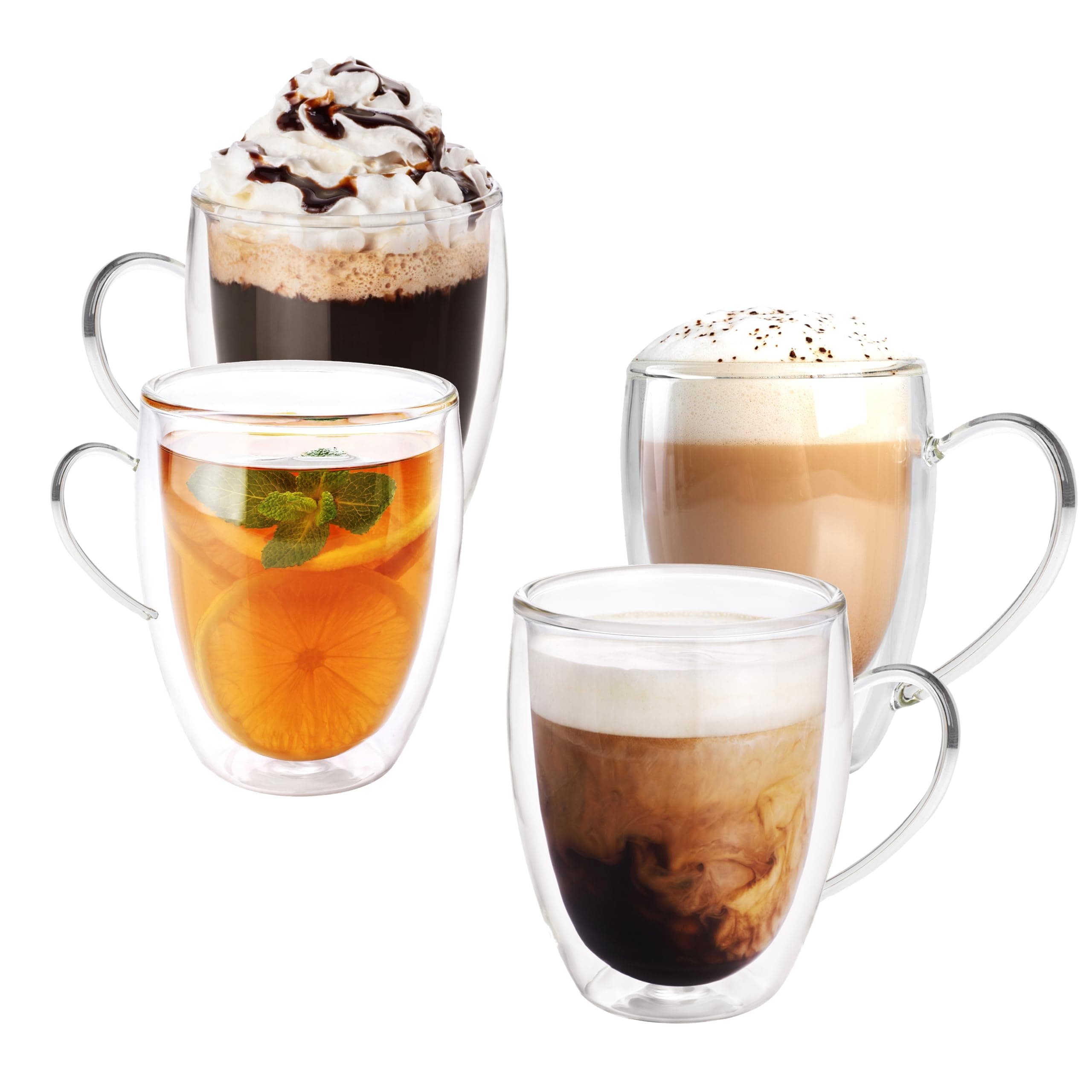 Double Walled Coffee Cups with Handle 350ml — image 1